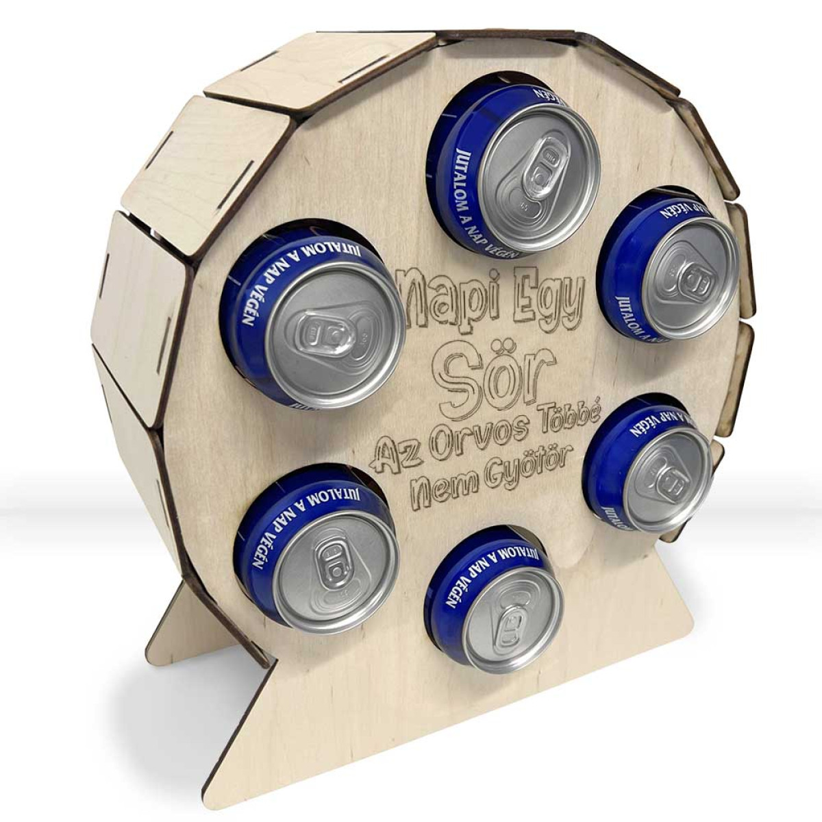 Fa Hatos Sörtartó Hordó - Napi Egy Sör Az Orvos Többé Nem Gyötör - Vicces Sörös Ajándék